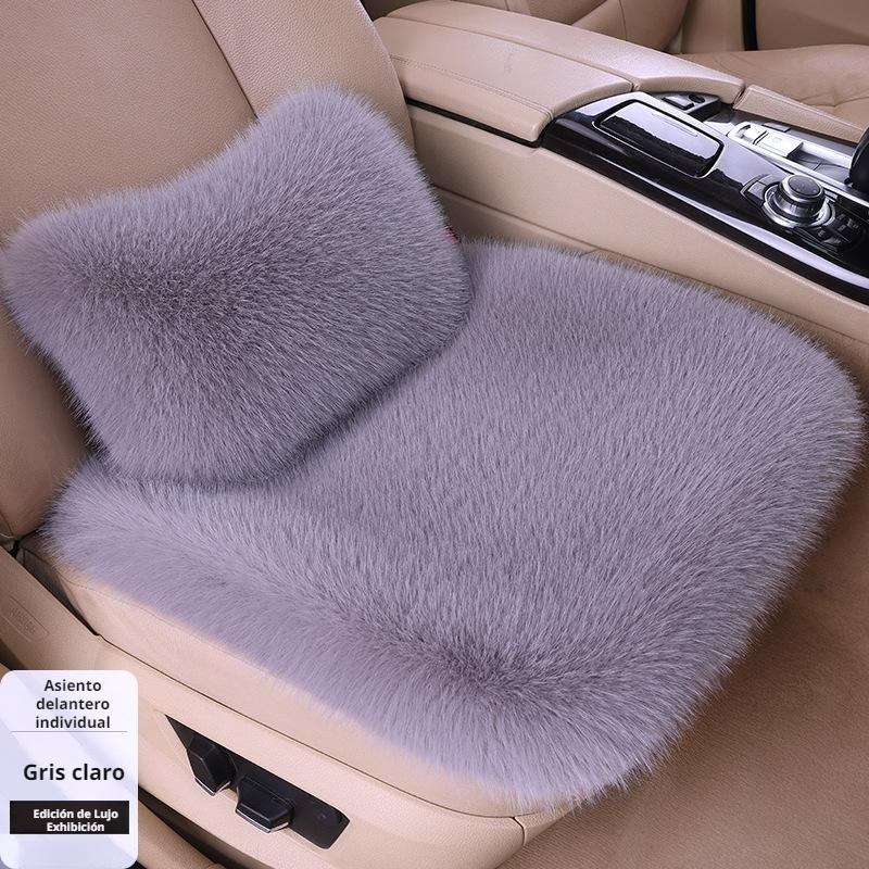 Cojines universales para asiento de coche, piel sintética de zorro, set de invierno de tres piezas