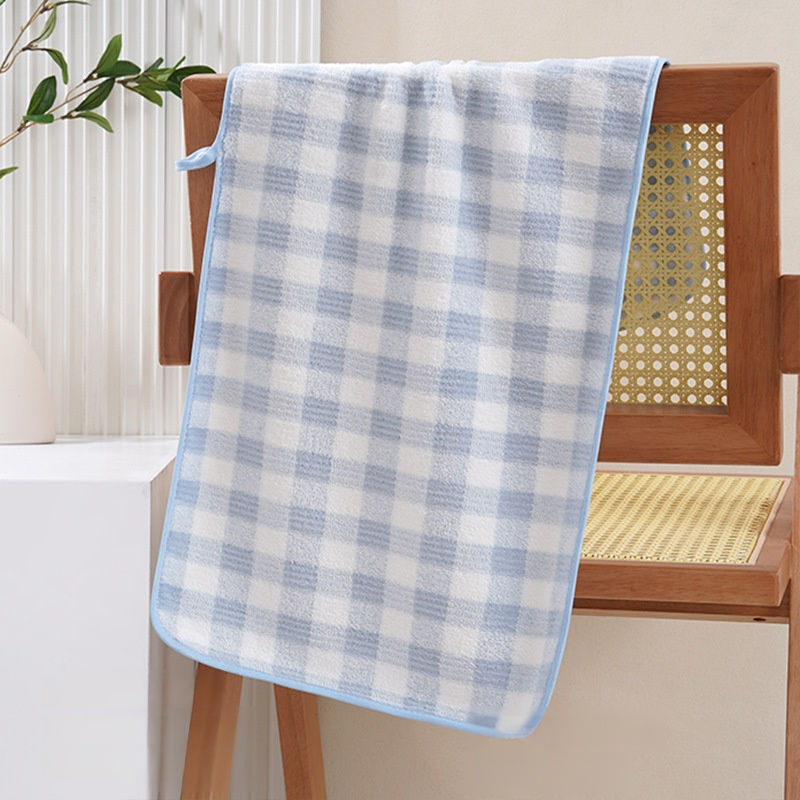 Coral fleece thick checkered towel