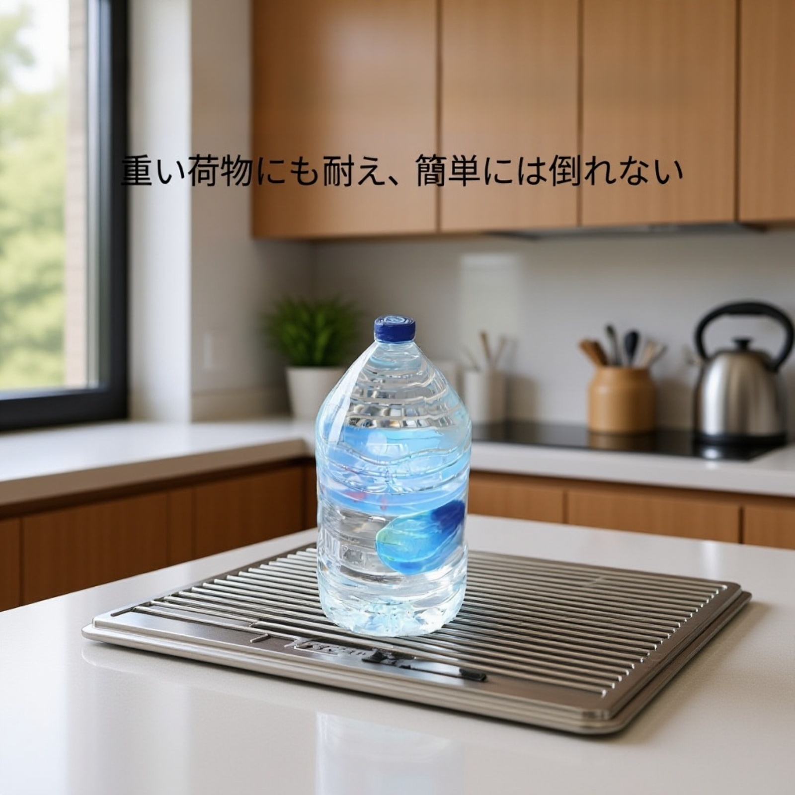 耐熱性シリコン素材の水切りラックのクローズアップ