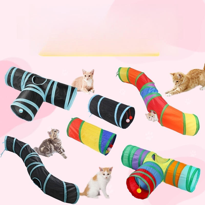 Pet Cat Three-way Tunnel Toy Straight Tent