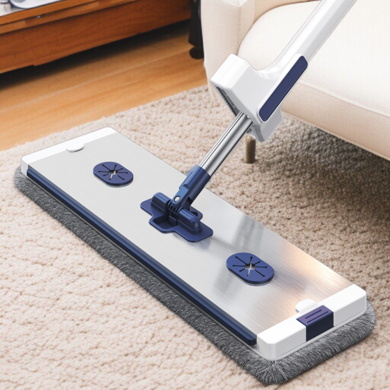 家庭用フラットモップ 省力化レイジー大型パネルアルミ合金ハンドフリーモップ