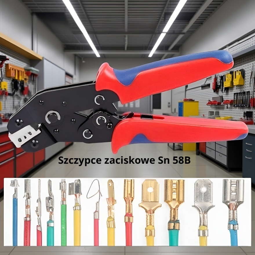 Zaciskarka do złączy i przewodów wiązek samochodowych w użyciu