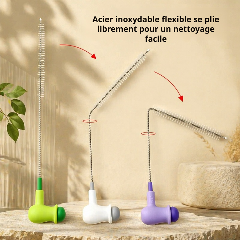 Brosse flexible pour recoins et fissures