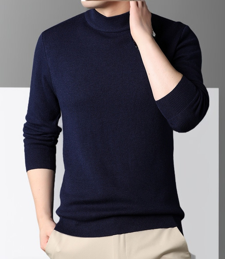 남성 클래식 슬림핏 니트 뒷면 이미지