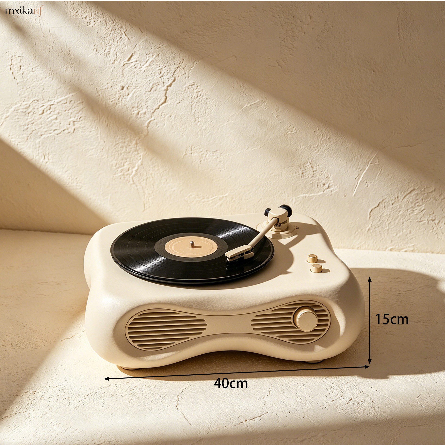 Compact portable record player with vinyl disc