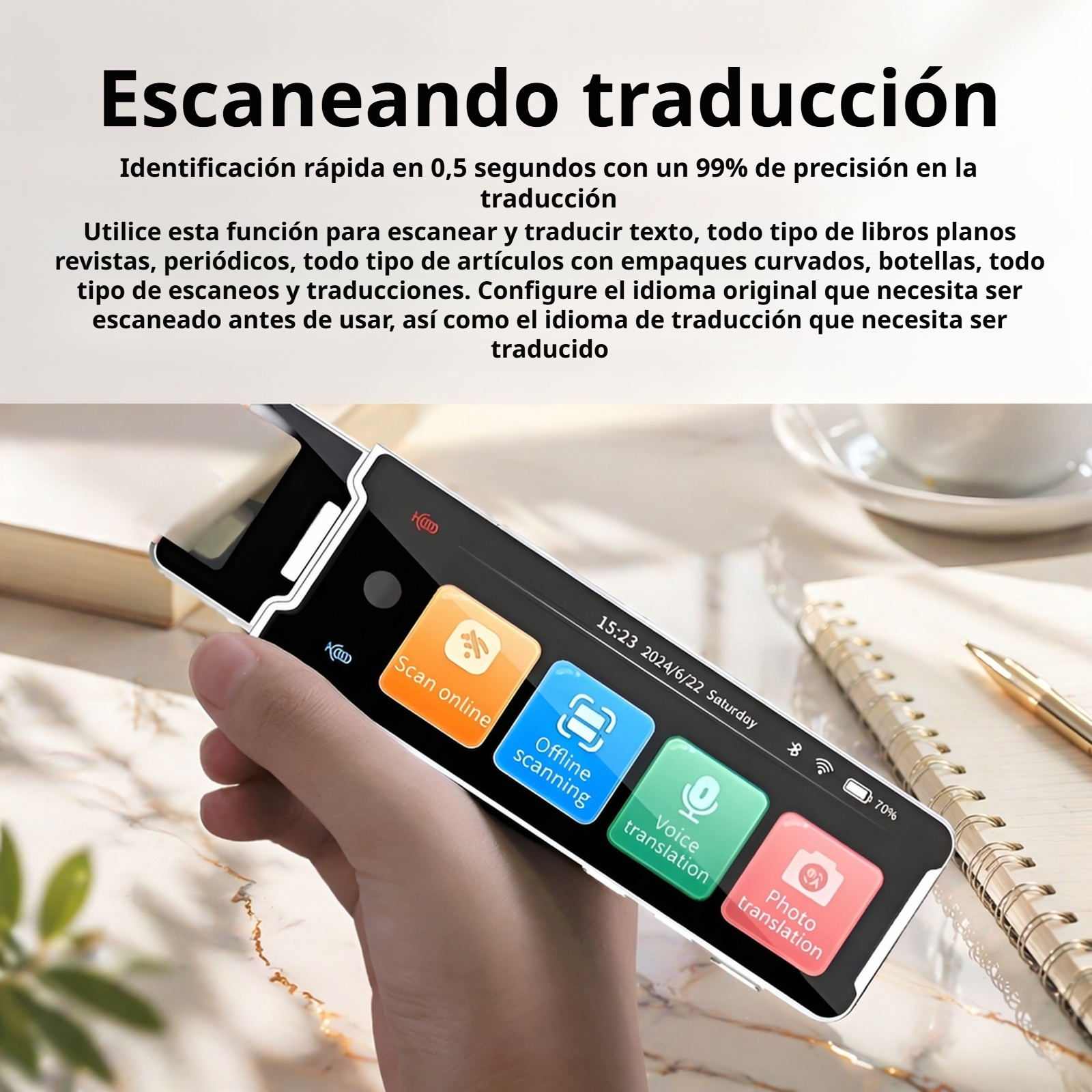 Traductor inteligente multilingüe, escáner de traducción de voz para negocios