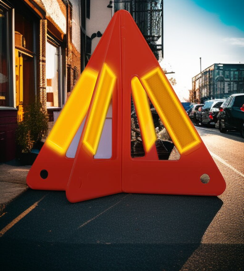 Collapsible warning sign for emergency use