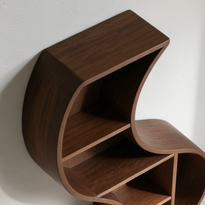 おしゃれな木製本棚のリビング使用例