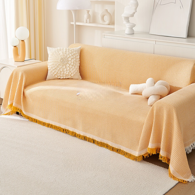 Cream Waffle Sofa Cushions