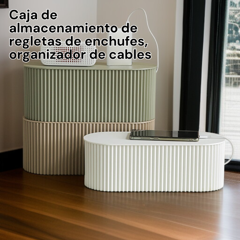  Caja de almacenamiento para regleta de enchufes, organizador de cables