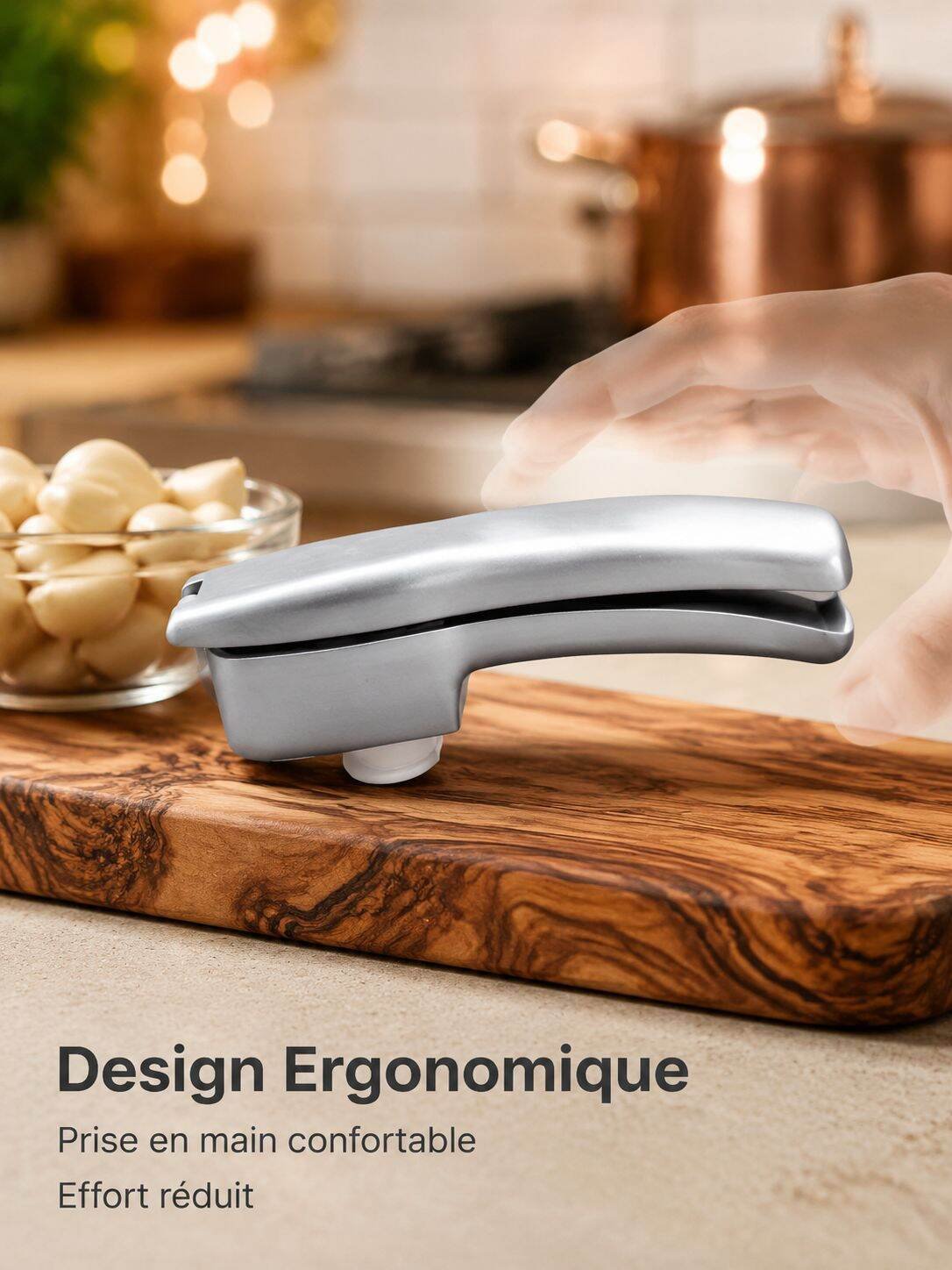 Outil de coupe et de pressage d'ail en alliage d'aluminium pour cuisine