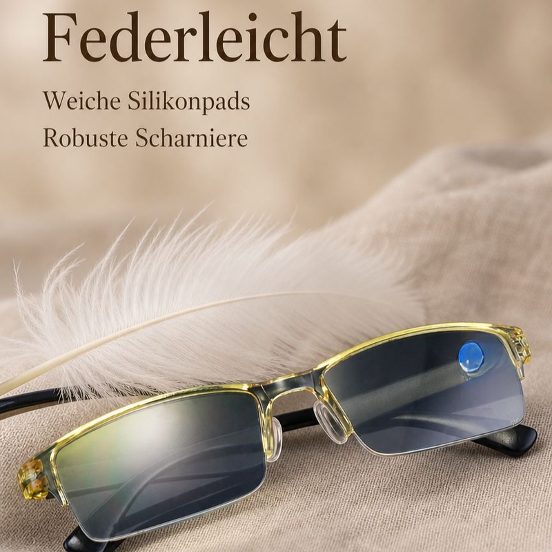 Herren Intelligente Zoom Lesebrille mit gelben Gläsern und Blaulichtschutz, modisch und bequem