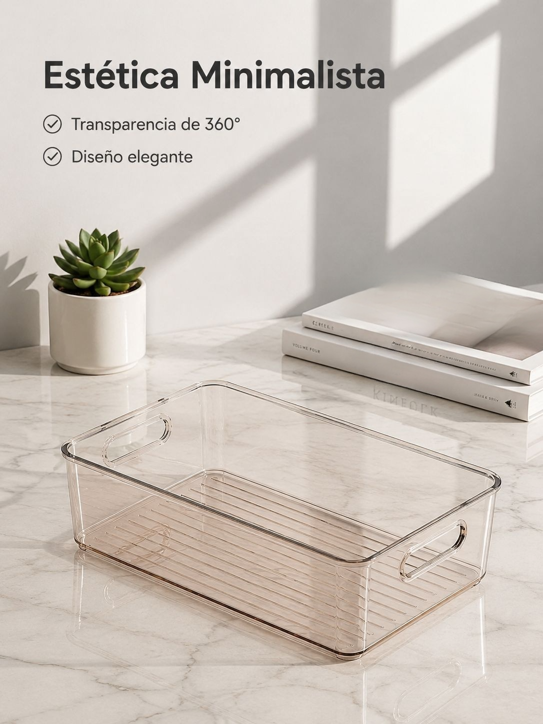 Caja organizadora de acrílico mediana para escritorio