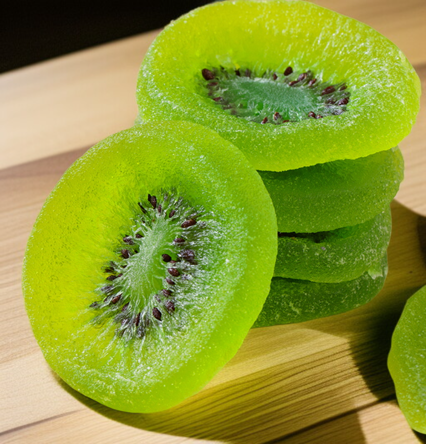 ヨーグルトにトッピングした甘いドライキウイ