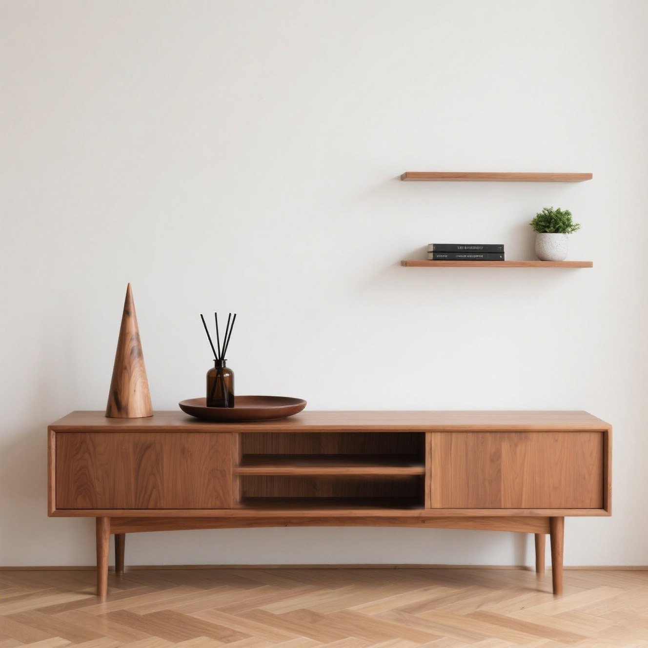 リビング設置イメージ天然木テレビボード