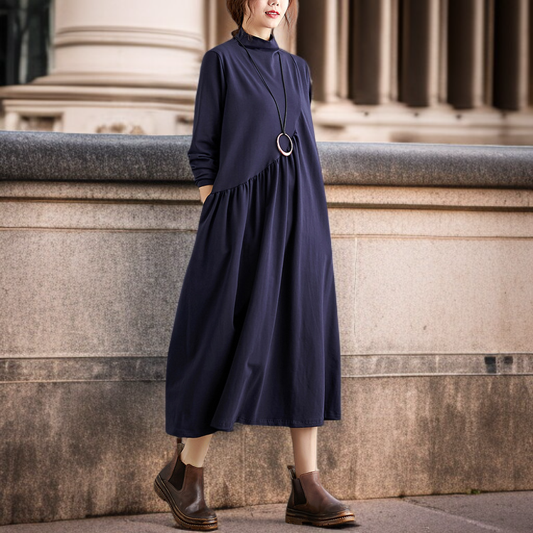 レトロ文学風ルーズコットンドレス全体イメージ