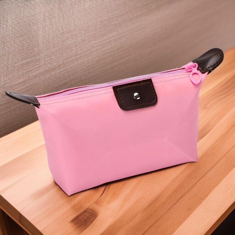 Bolsa mini impermeable para cosméticos y labiales de viaje para mujer con diseño de empanadilla