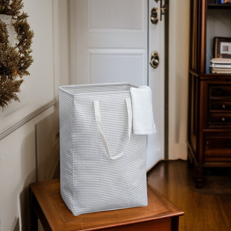 스트라이프 라지 세탁 바구니 접이식 수납 가방 옷 수납 바구니 더러운 옷 바구니 패브릭 세탁 바구니