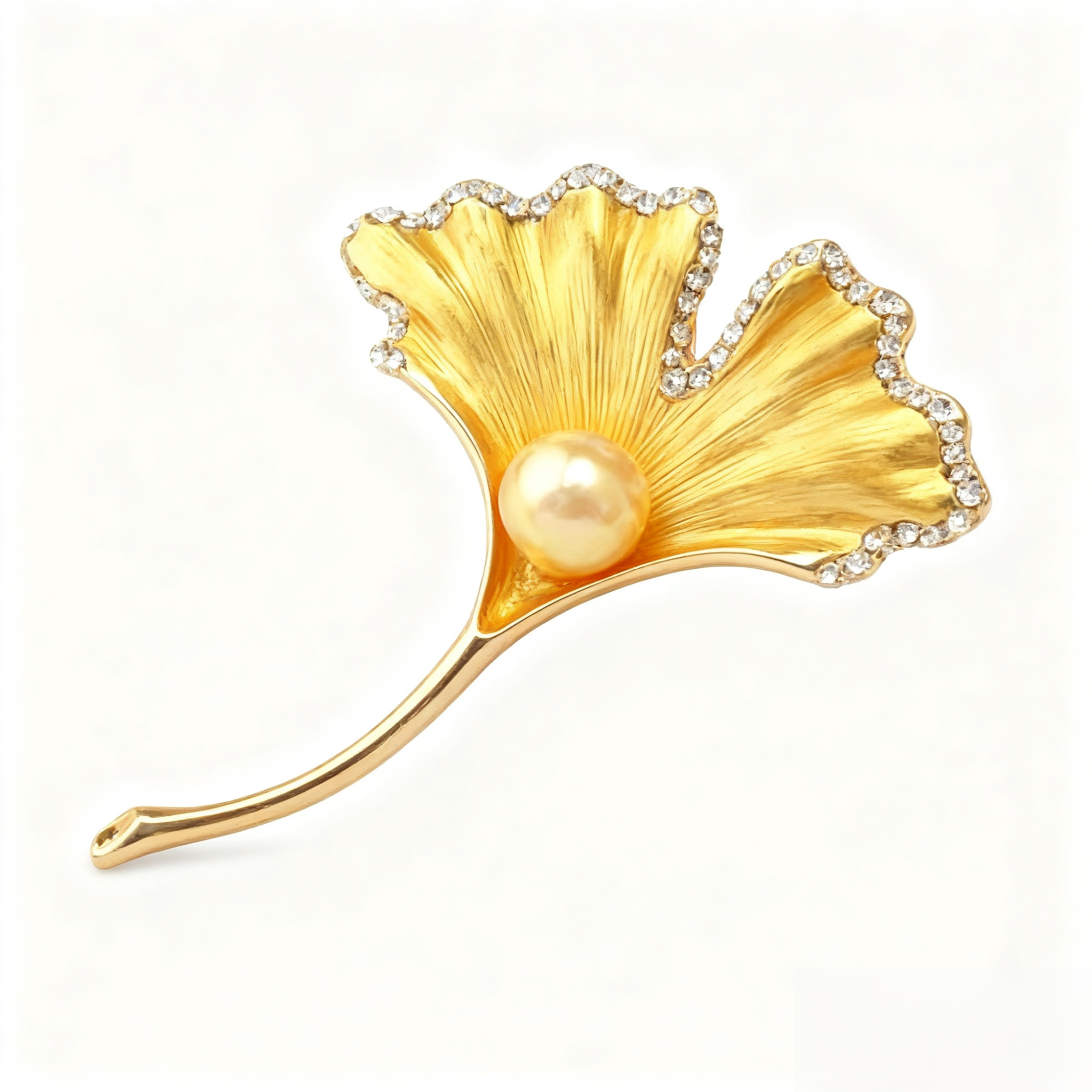 세련된 레트로 은행잎 브로치