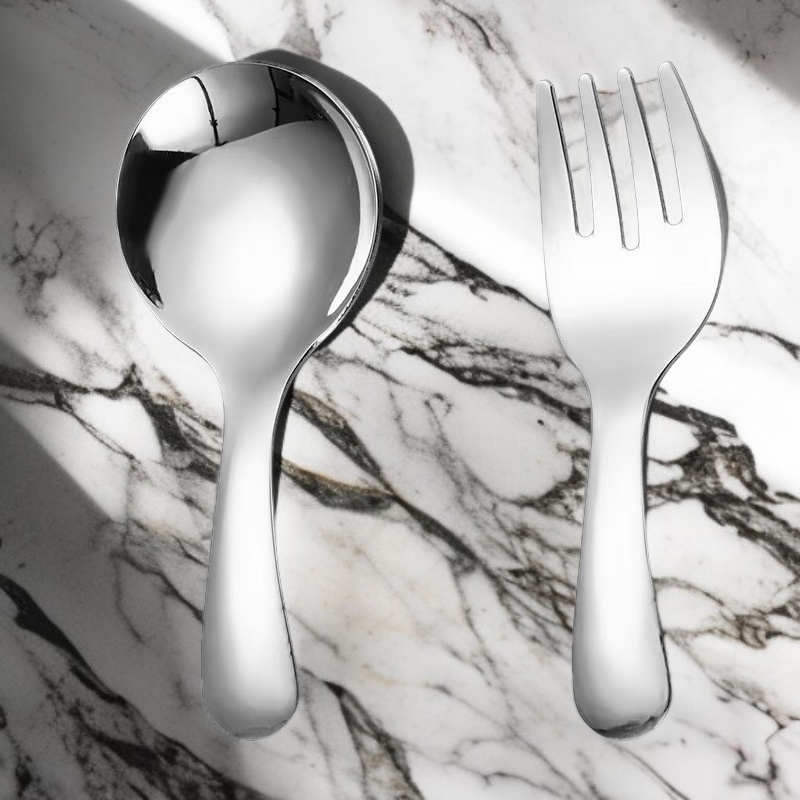 子供用ミニステンレス製フォーク＆スプーンカトラリーセット