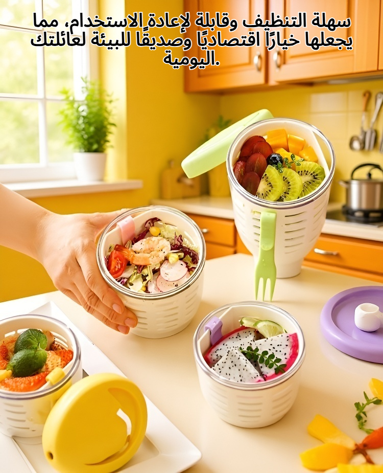 تصميم عملي لعلبة حفظ أكواب الإفطار