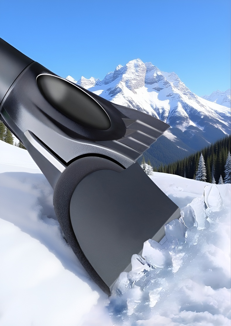 Přenosný multifunkční kartáč na sníh a škrabka na led v akci