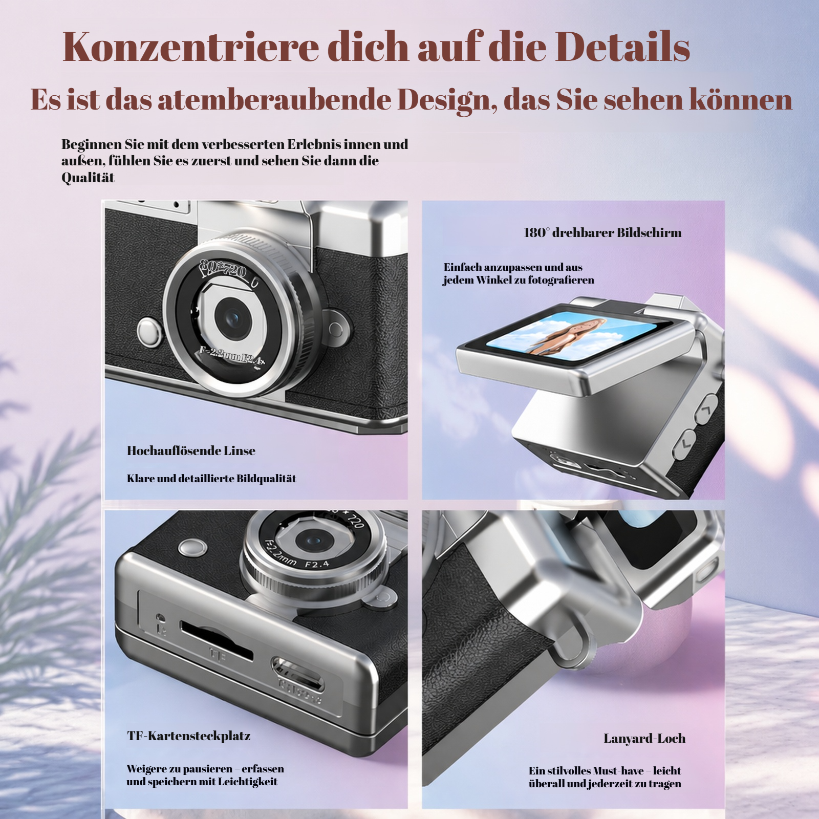 Retro CCD HD tragbare Daumenkamera mit Klappdisplay