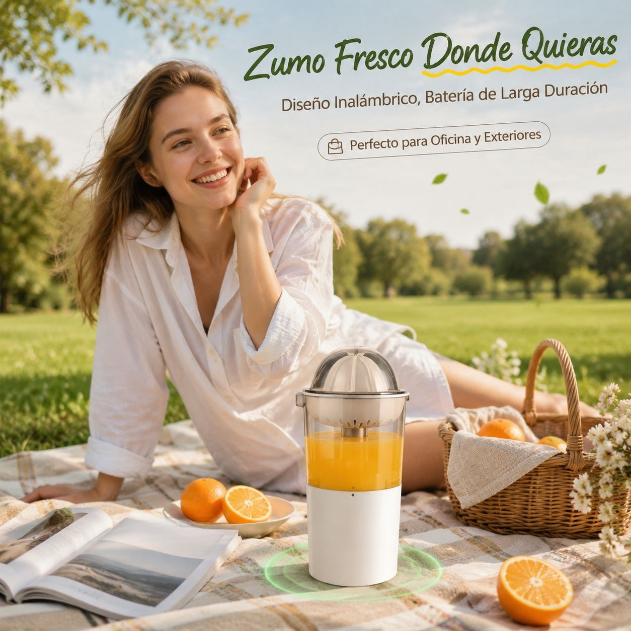 Mini exprimidor de frutas doméstico, extractor de jugos de naranja de 250 ml (verde)