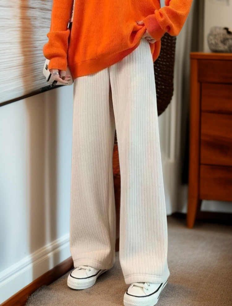 秋冬ファッション ワイドパンツ コーディネート例