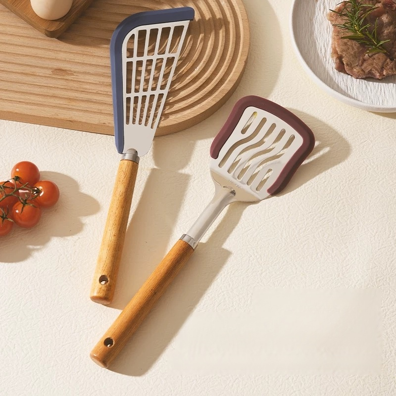  ไม้พายซิลิโคนสำหรับกระทะไม้จริงไม่ติดกระทะ