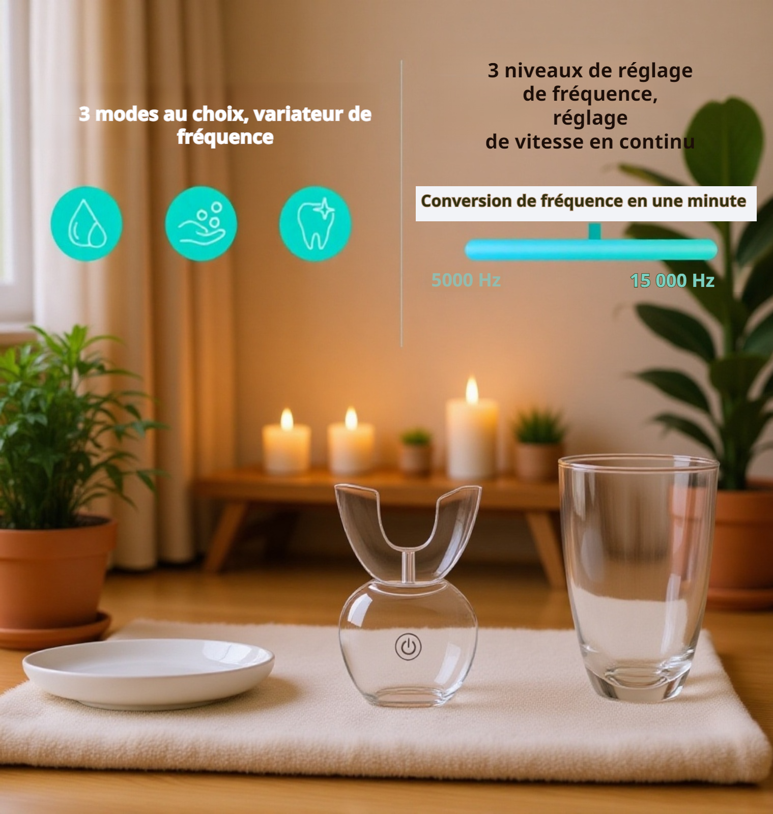 Appareil de nettoyage dentaire à ultrasons intelligent à lumière froide