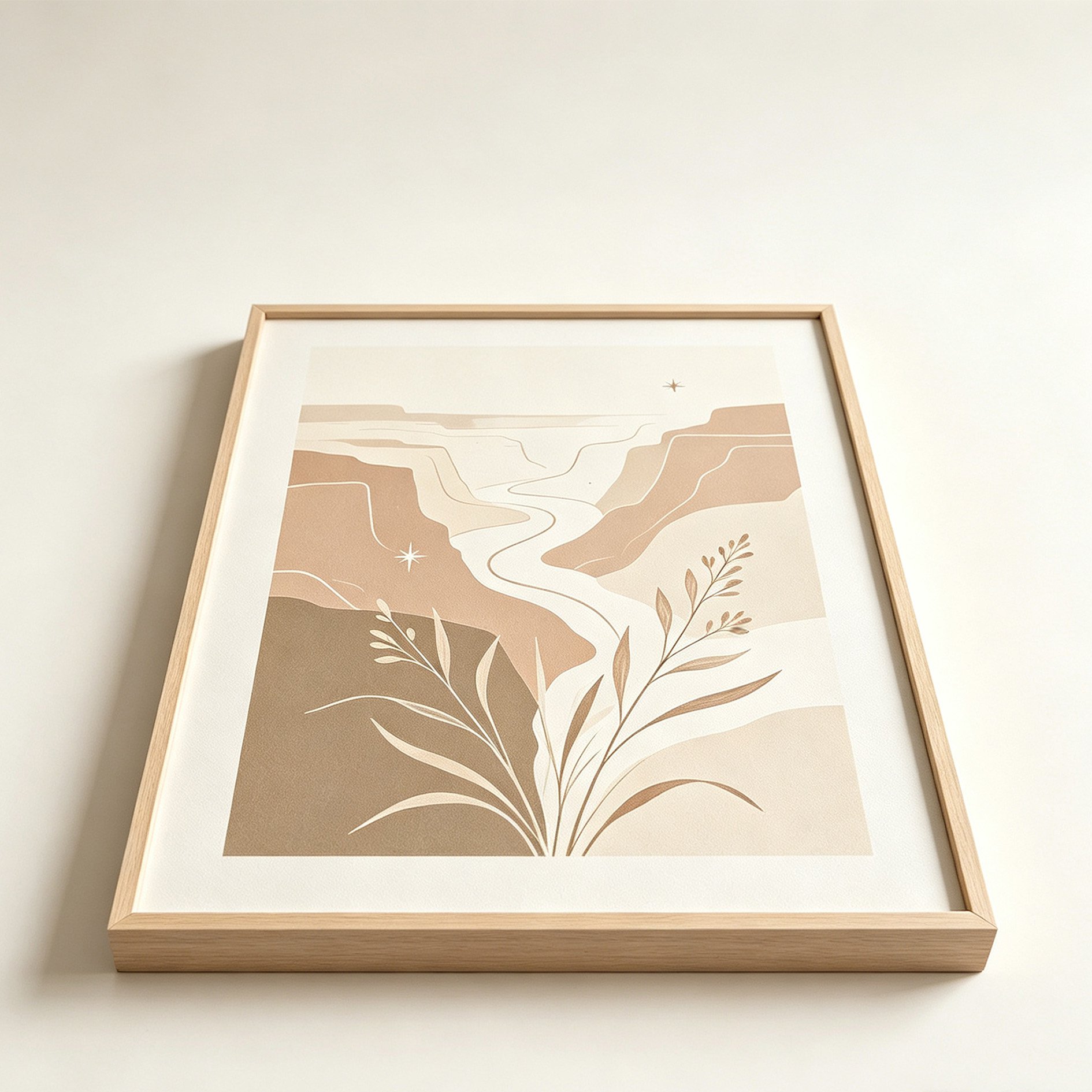 Serene valley landscape art for home decoration