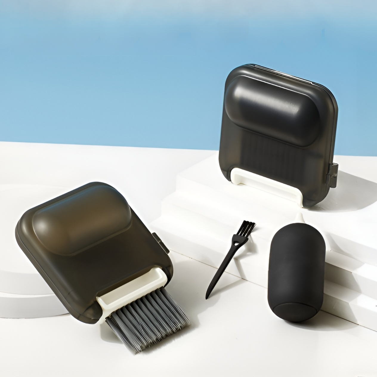 Digital Product Cleaning Brush 3-Piece Set with Storage Box – Lightweight and Portable