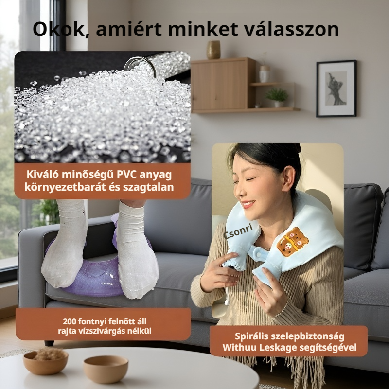 U-alakú melegvizes palack nyakra, vállra és fejre, vastagított robbanásbiztos kivitel