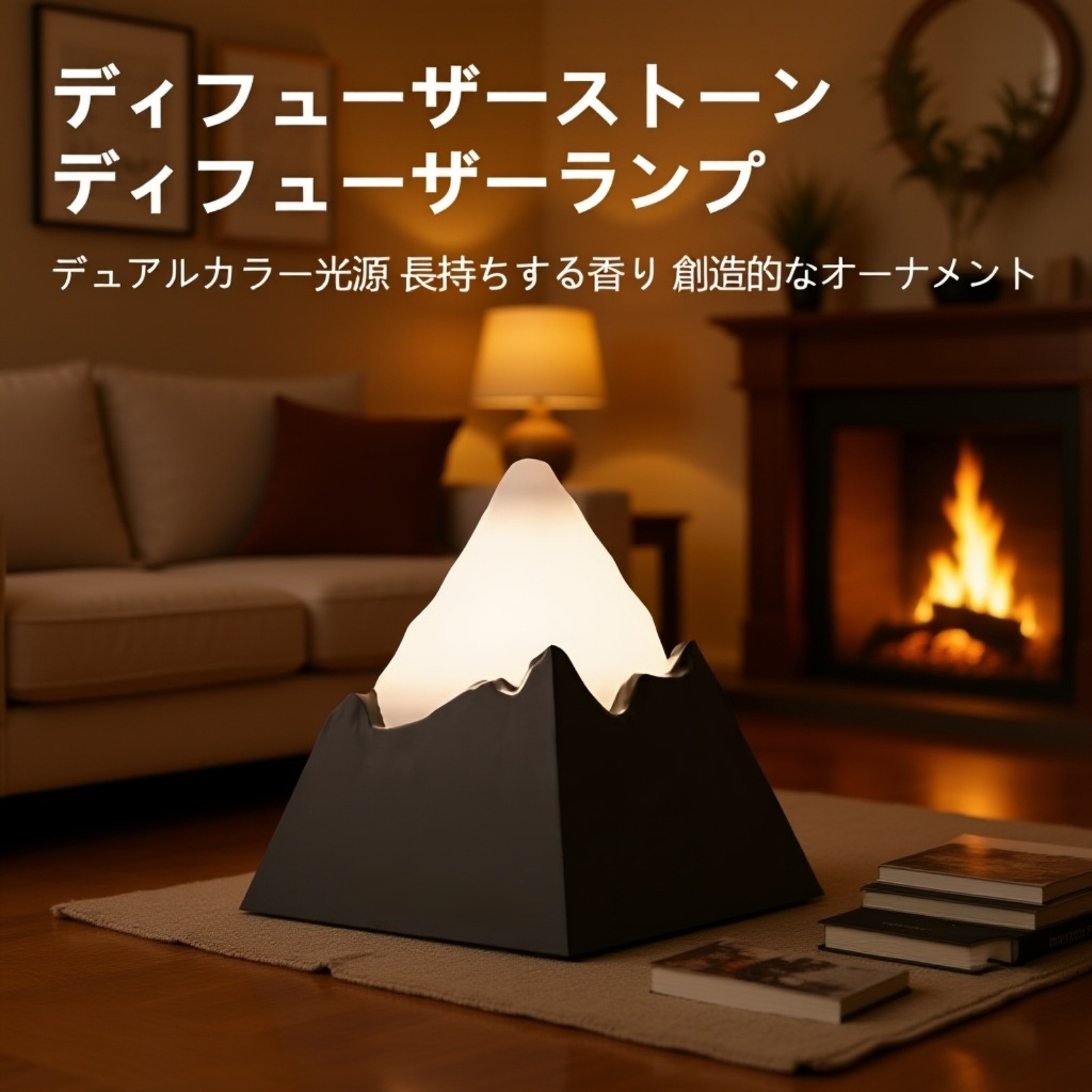 癒しの雰囲気拡散アロマストーンランプ