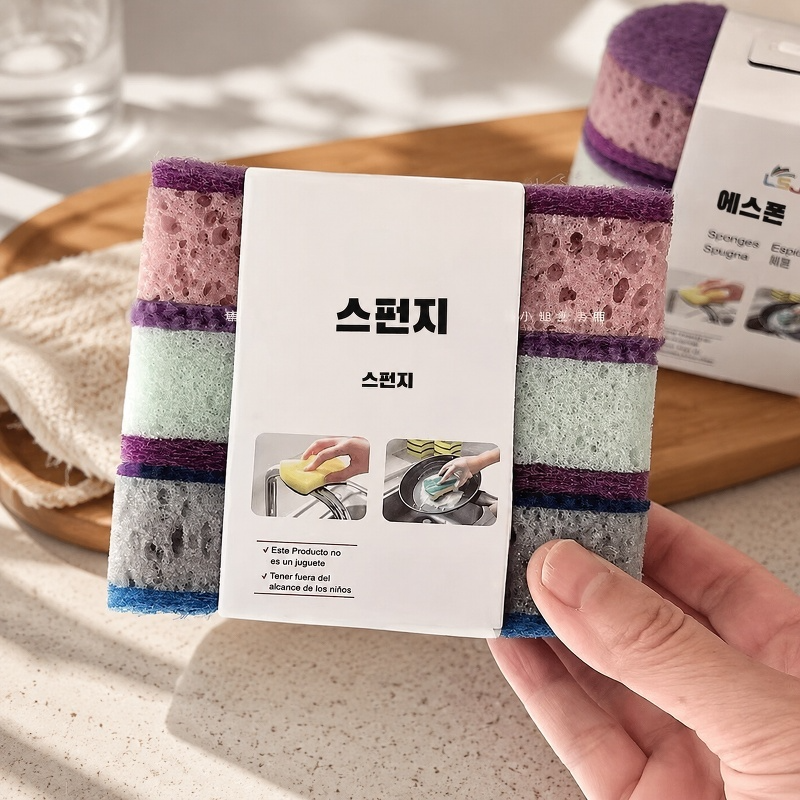 고급스러운 컬러 수세미 스펀지 브러시