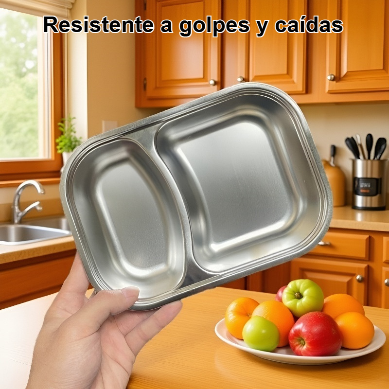 Plato de acero inoxidable resistente para uso diario
