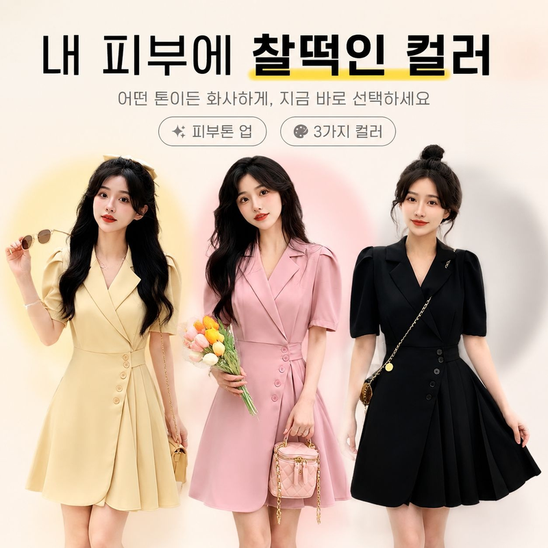 여름 패션 공작 단추 언밸런스 A라인 스커트 허리 슬림 원피스