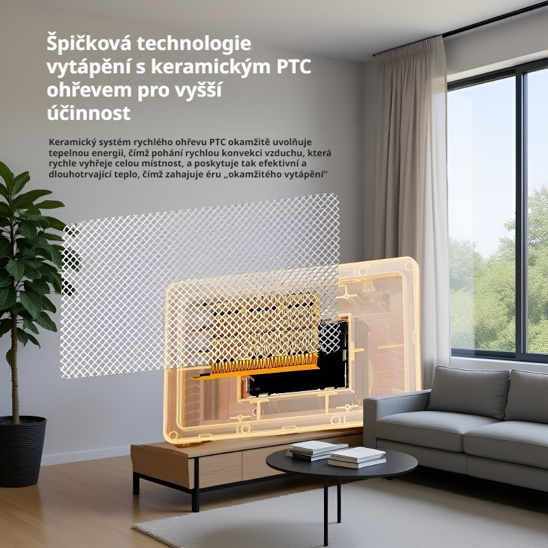 Stolní ohřívač s časovačem pro domácnost