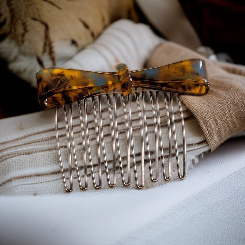 Wsuwka do włosów z wysokim czubkiem, antypoślizgowa, puszysta, z boczną kokardą