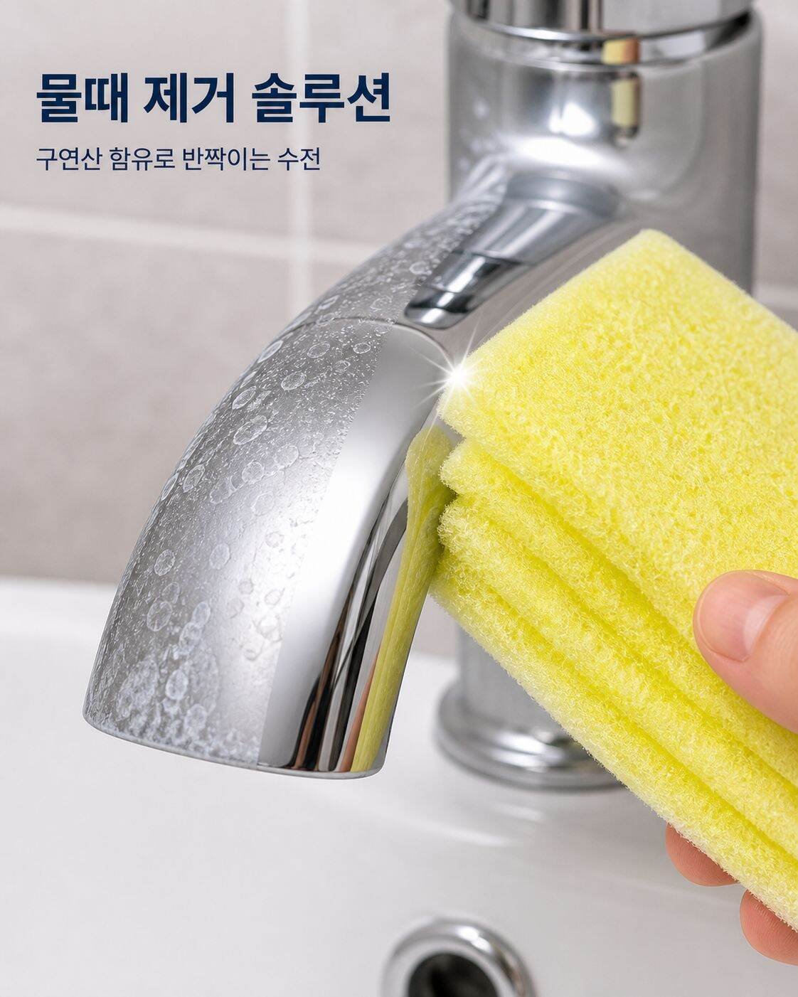 시트르산 클리너 백결포 강력 스케일링 화장실 수도꼭지 샤워실 유리 스케일링 스펀지 닦기