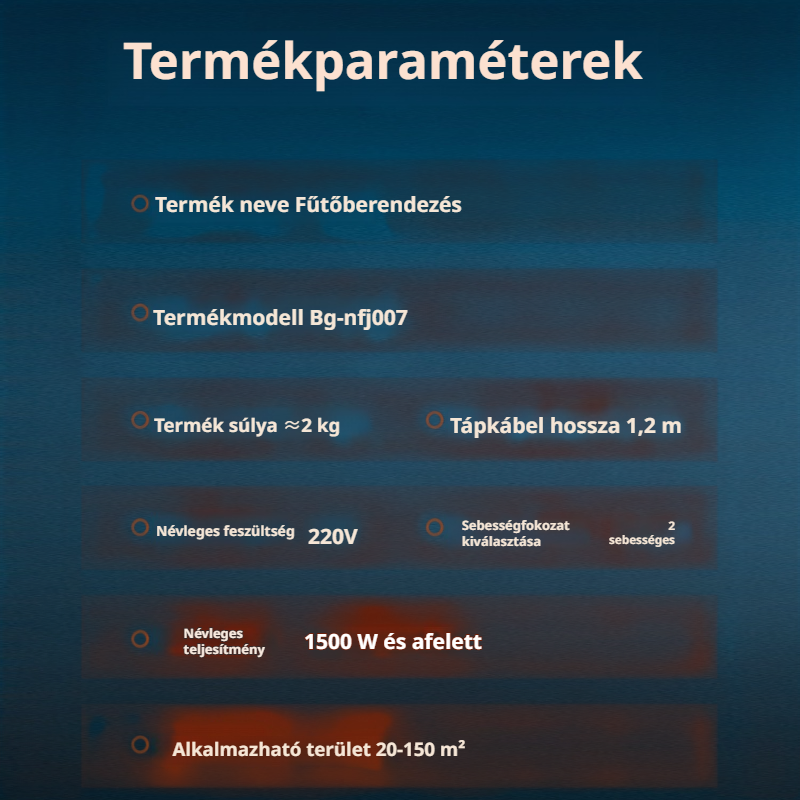 Állítható hőmérsékletű ventilátoros fűtőtest