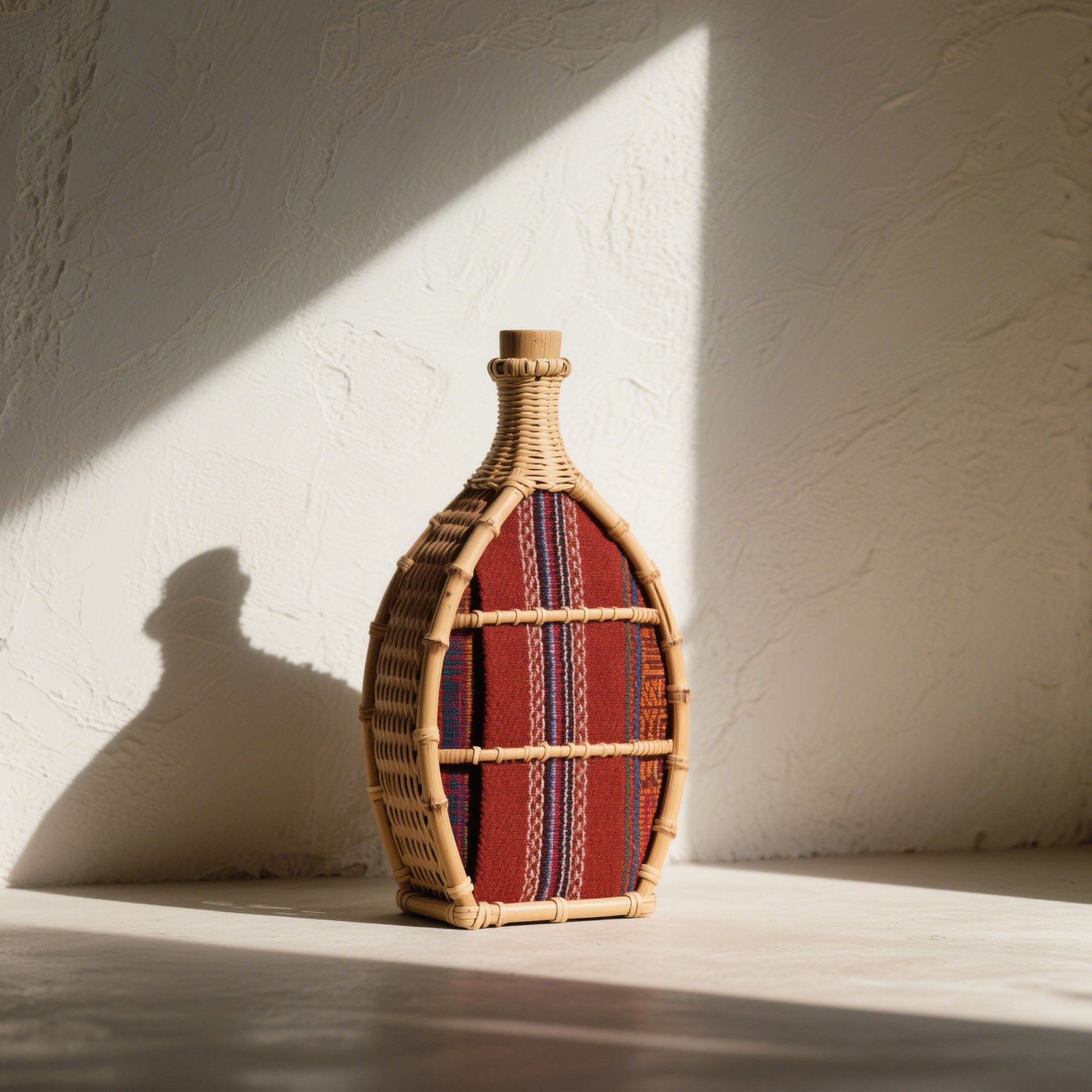  ラタンデザイン酒瓶（2点セット）