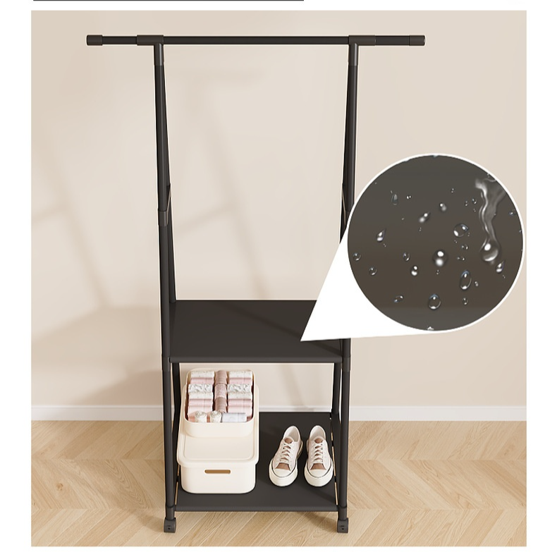 免釘安裝多用途落地衣架