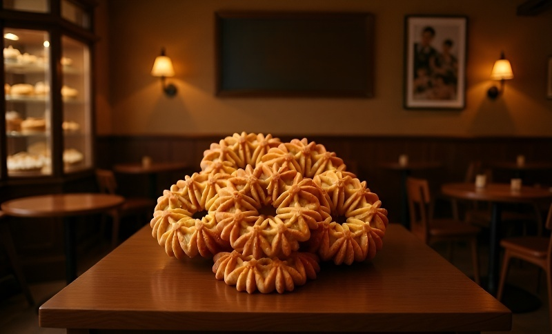 台湾産クッキーの断面とサクサク食感の様子