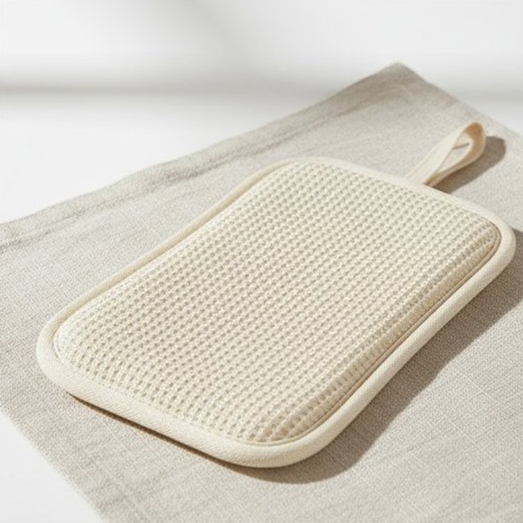 고급스러운 흰색 목욕 타월 디테일