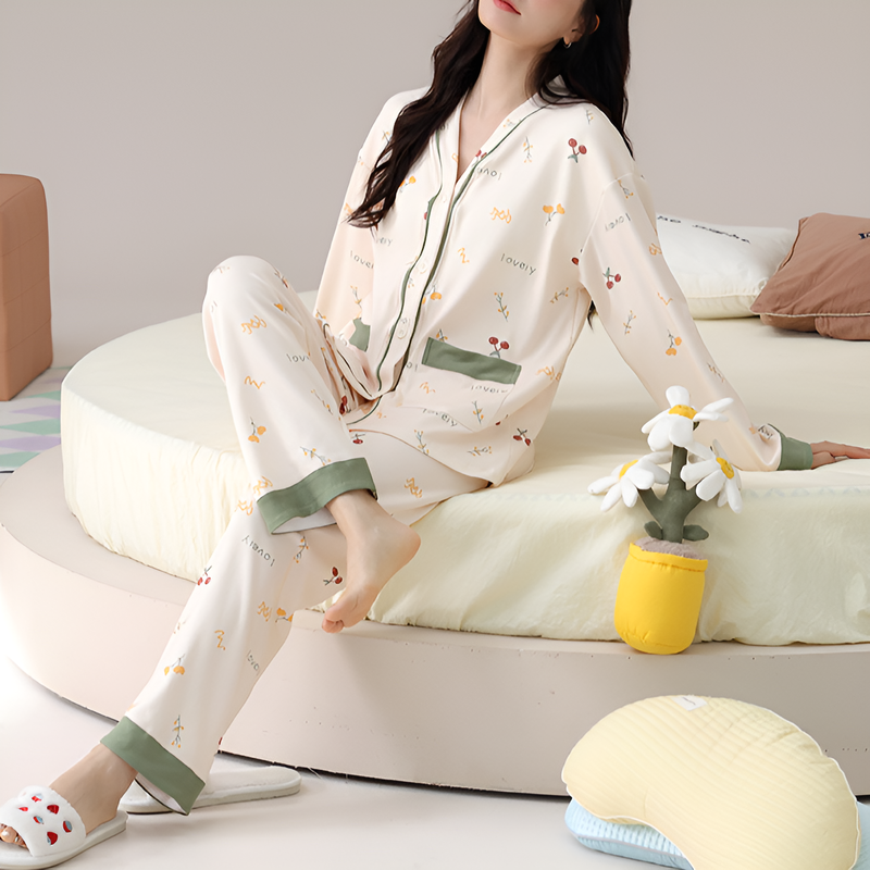 長袖開襟衫家居服