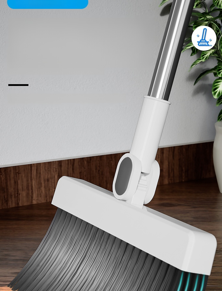 Dustpan and soft-bristle broom set for indoor floors
