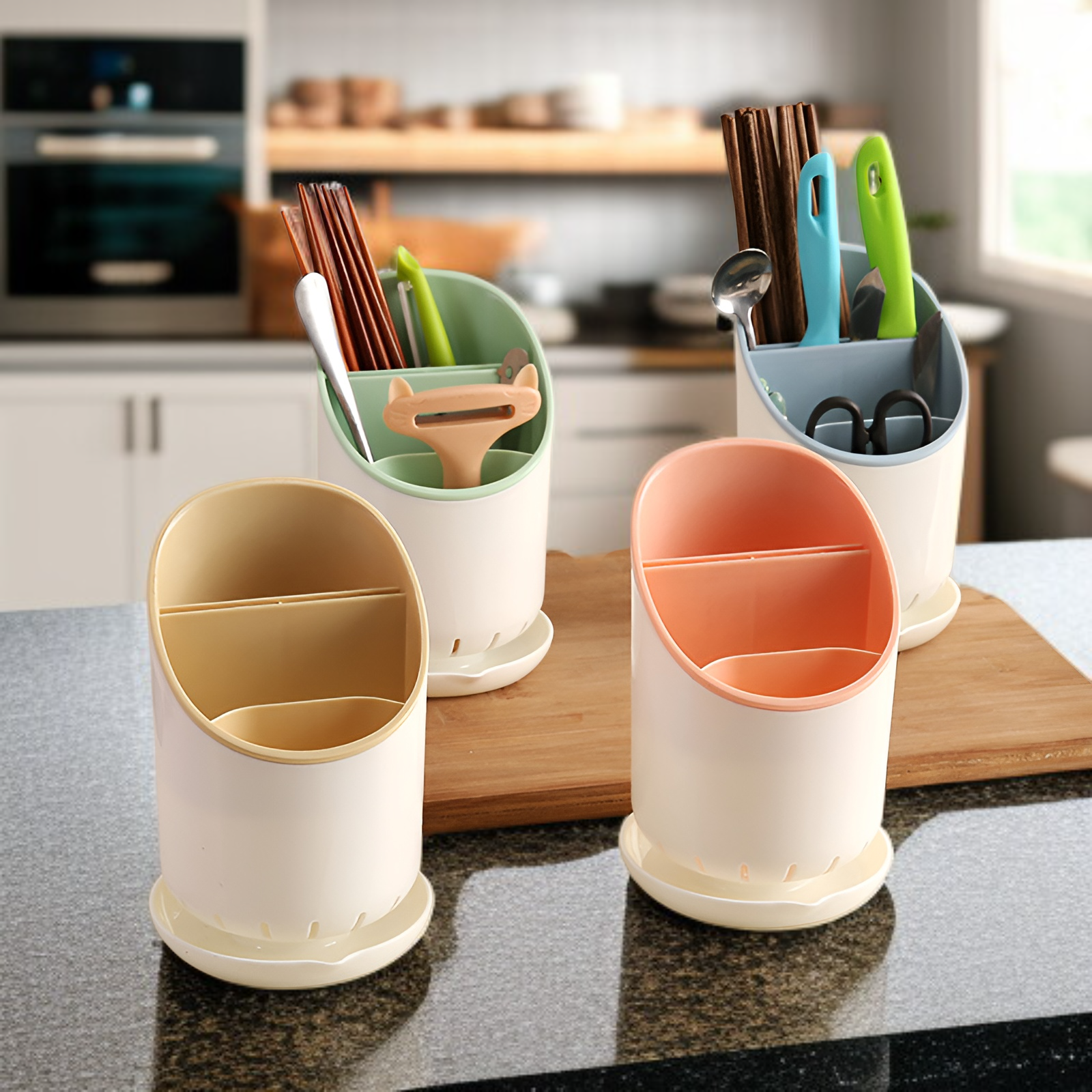 플라스틱 물 빠짐 젓가락꽂이