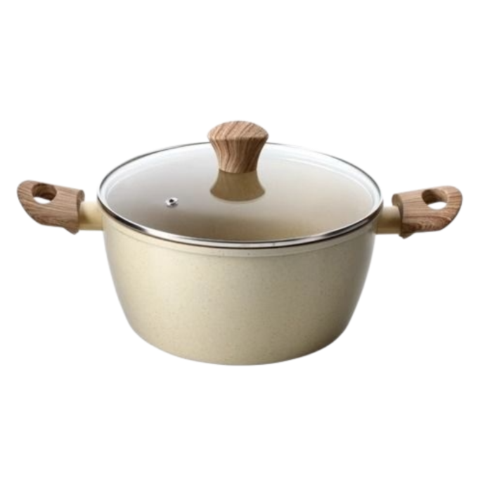 หม้อทำอาหารแบบหนา มีหูจับสองข้างและฝาใสแบบมัลติฟังก์ชั่น